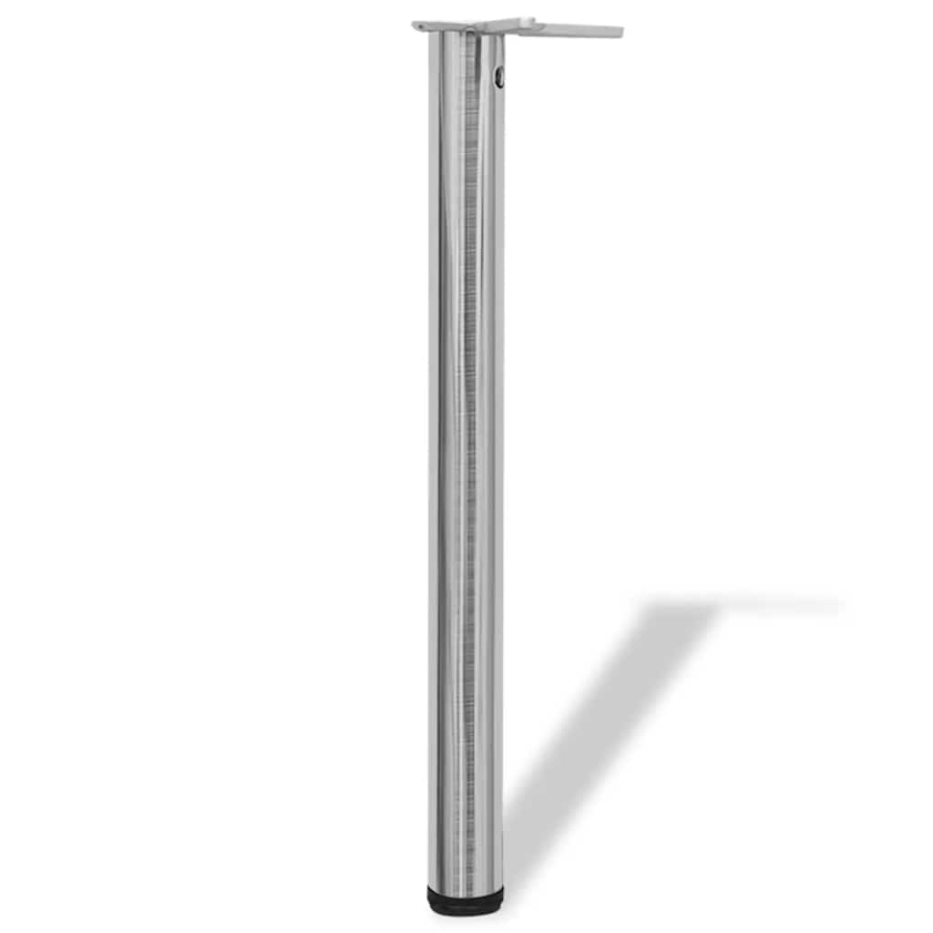 4x höhenverstellbares Tischbein Tischbeine Chrom 710 mm