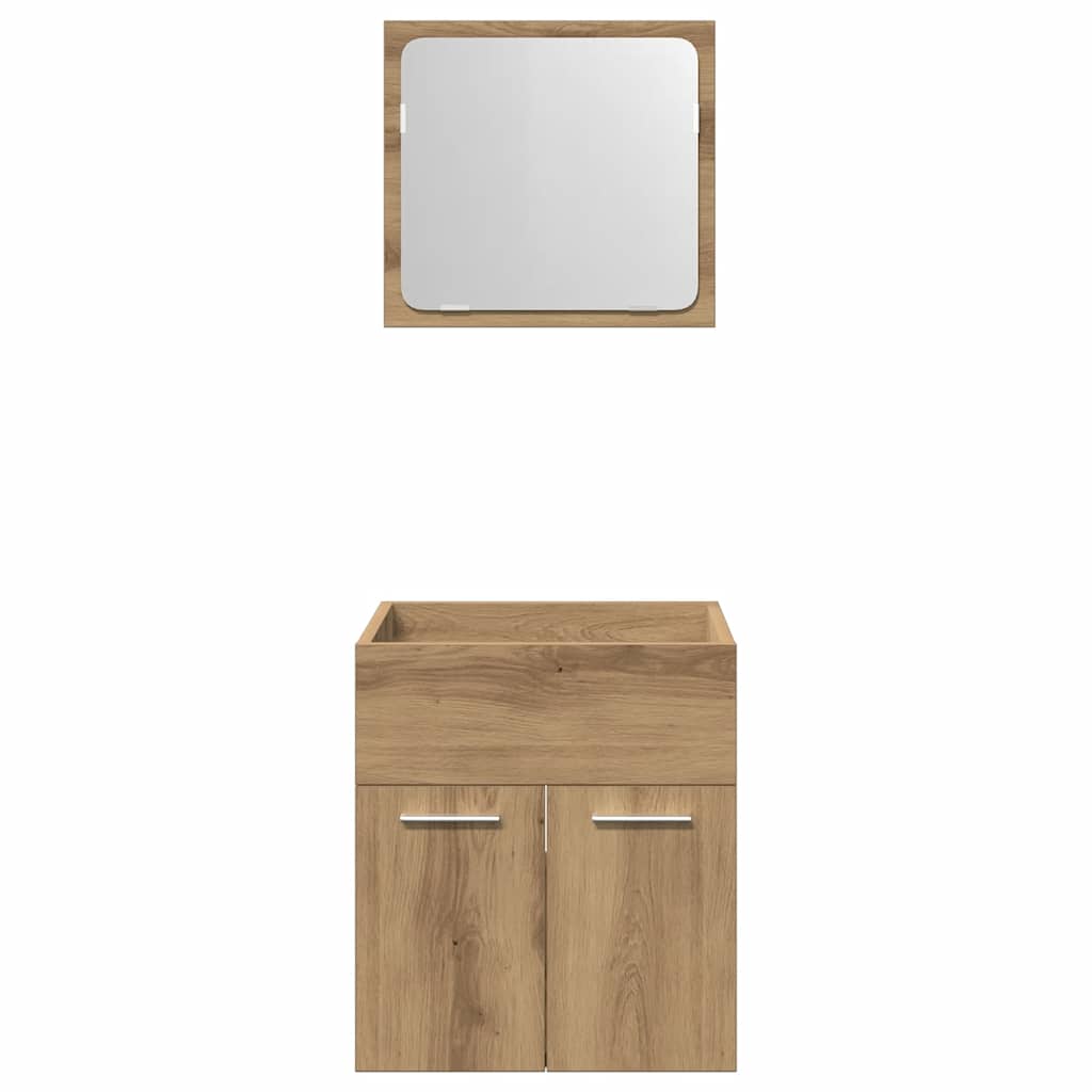 2-tlg. Badmöbel-Set Weiß Holzwerkstoff