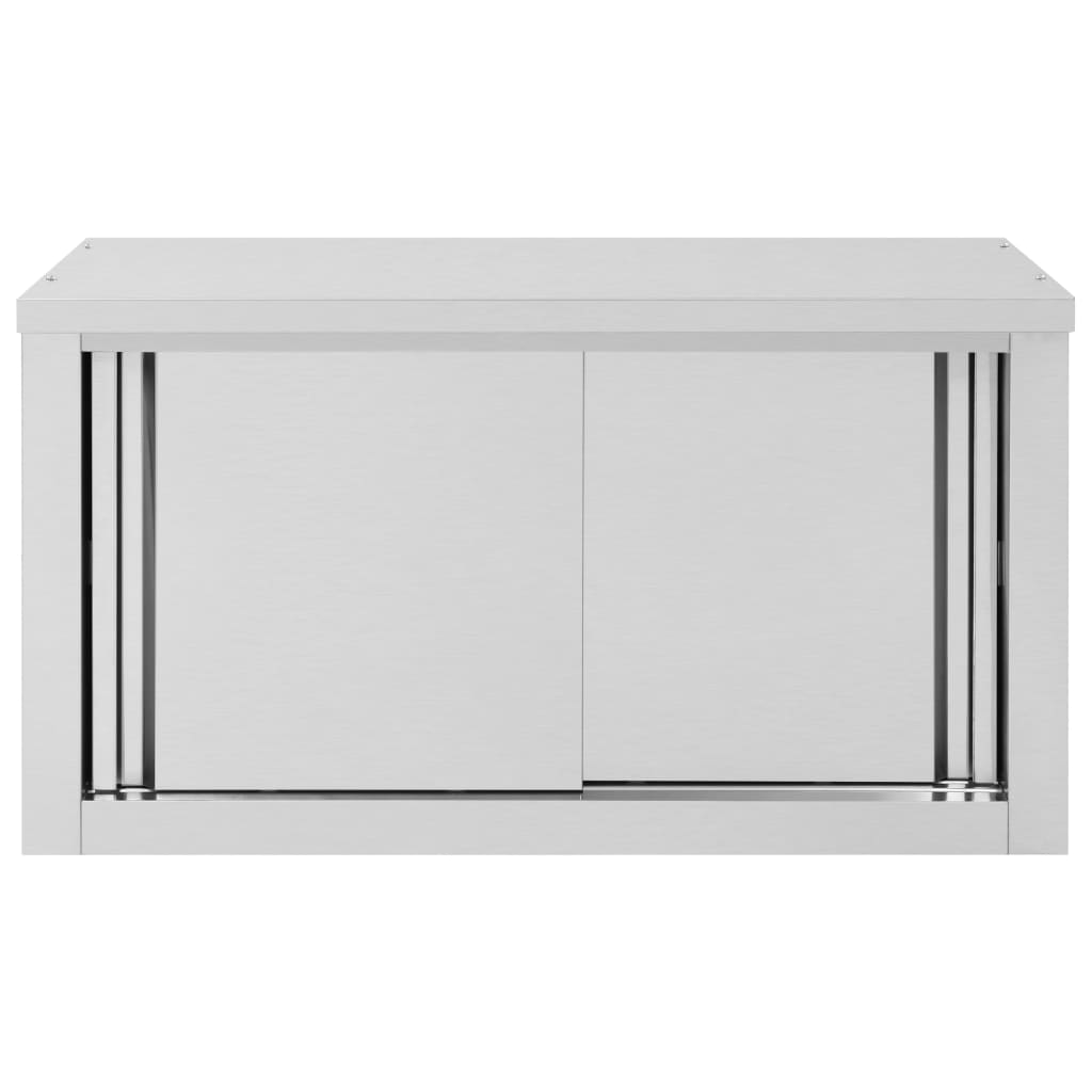 Wandhängeschrank mit Schiebetüren 150×40×50 cm Edelstahl