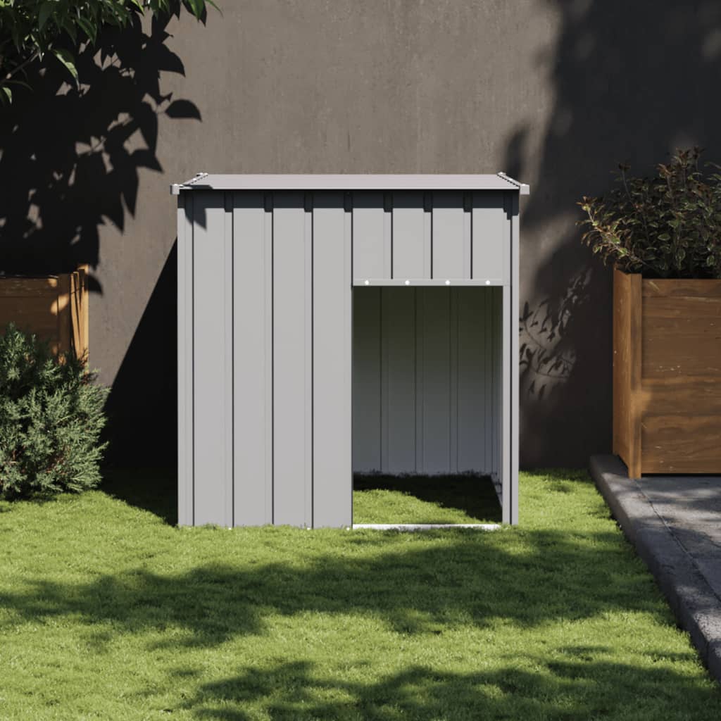Hundehütte mit Dach Anthrazit 110x103x109 cm Verzinkter Stahl