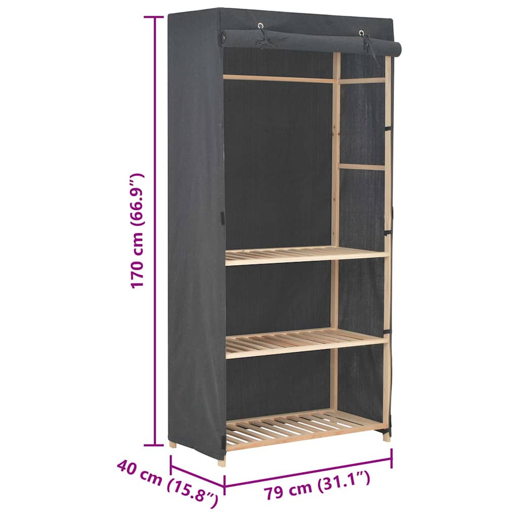 Kleiderschrank mit 3 Ebenen 79 x 40 x 170 cm