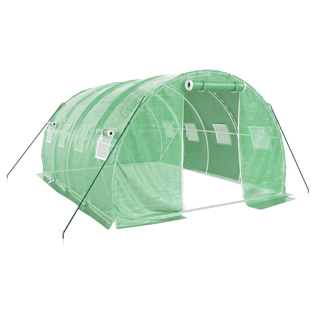 Gewächshaus mit Stahlrahmen Grün 48 m² 16x3x2 m
