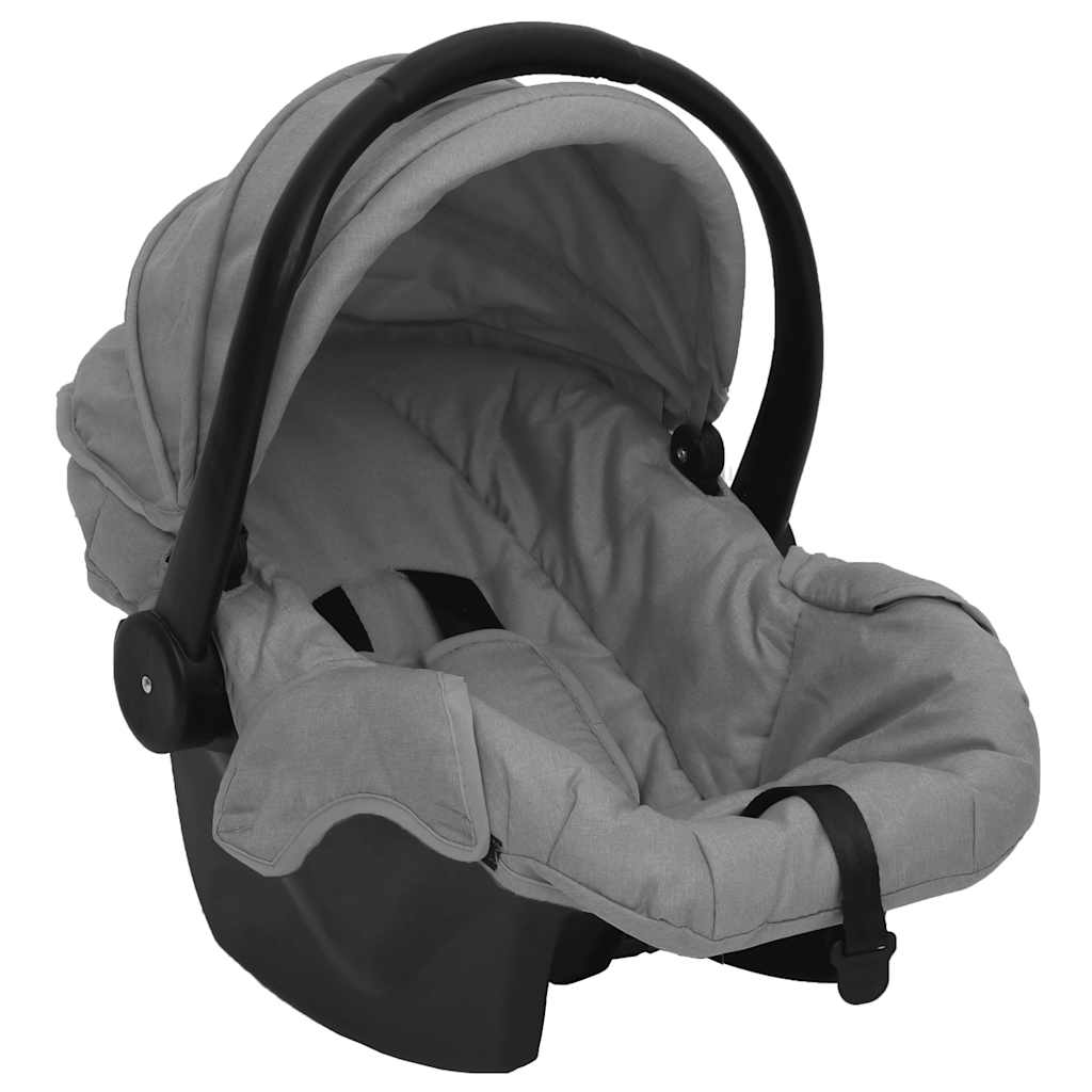 2-in-1 Kinderwagen Hellgrau und Schwarz Stahl