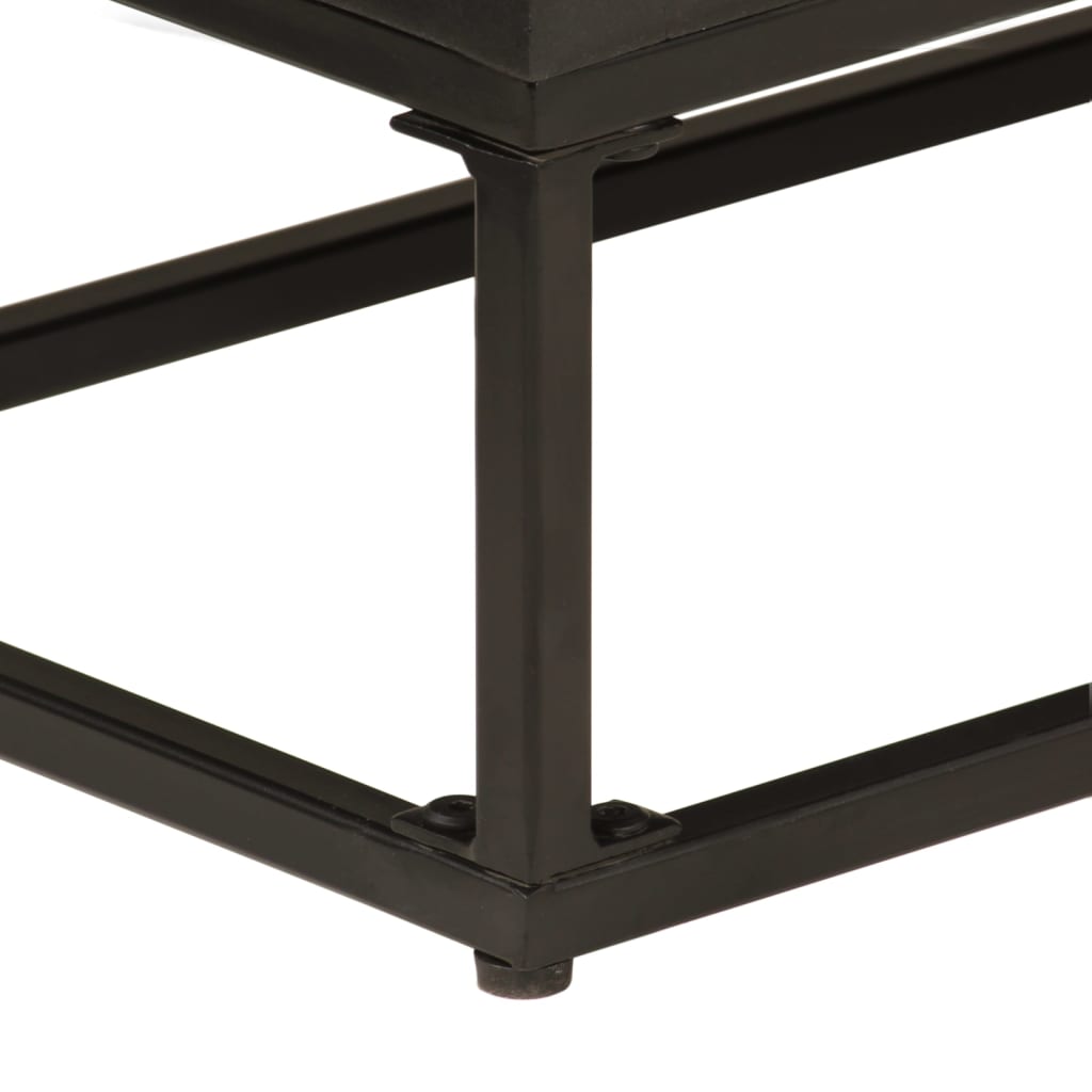 Nachttisch Schwarz 40x30x50 cm Massivholz Mango und Eisen