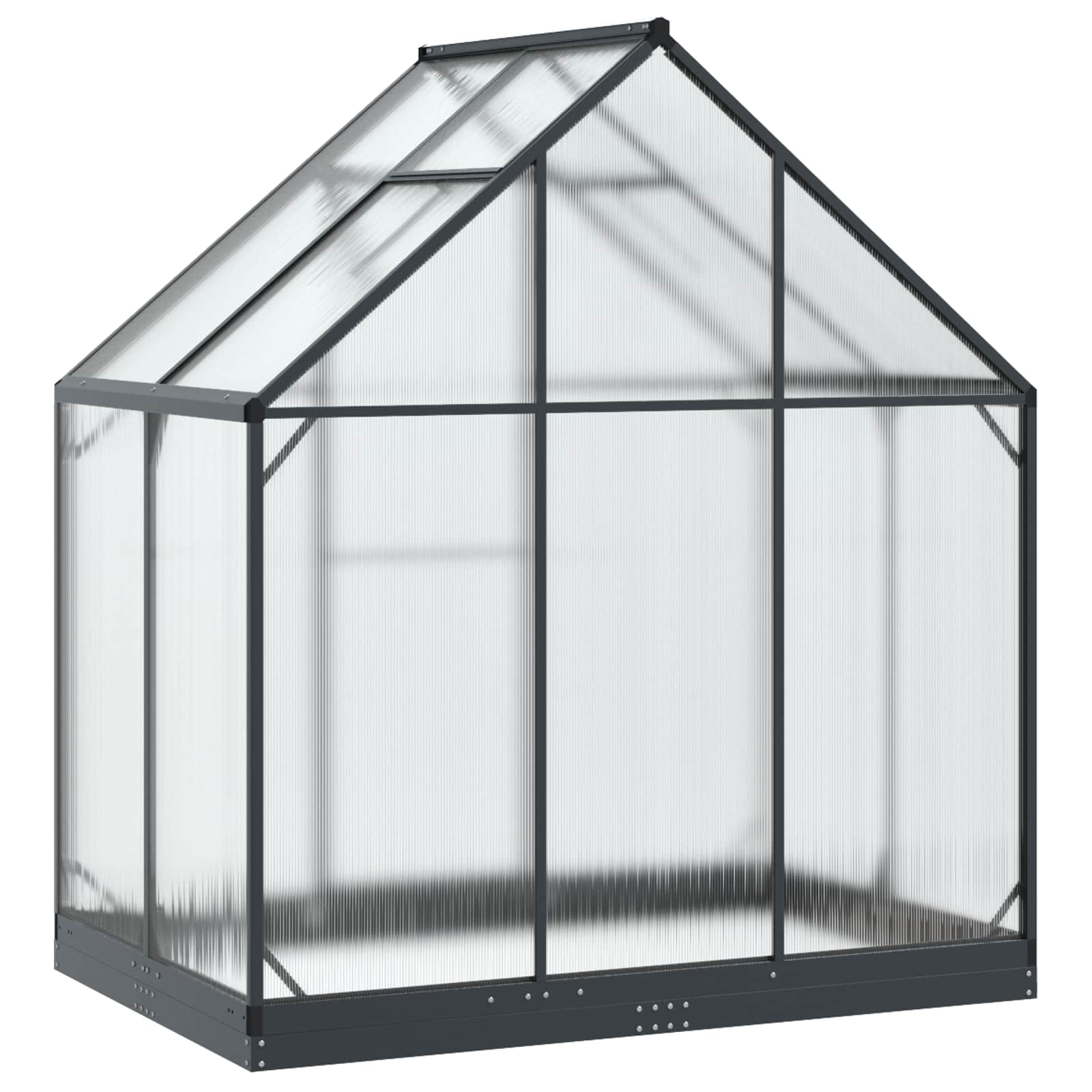 Garten Gewächshaus mit Tür Anthrazit 183,5 x 183,5 x 207 cm