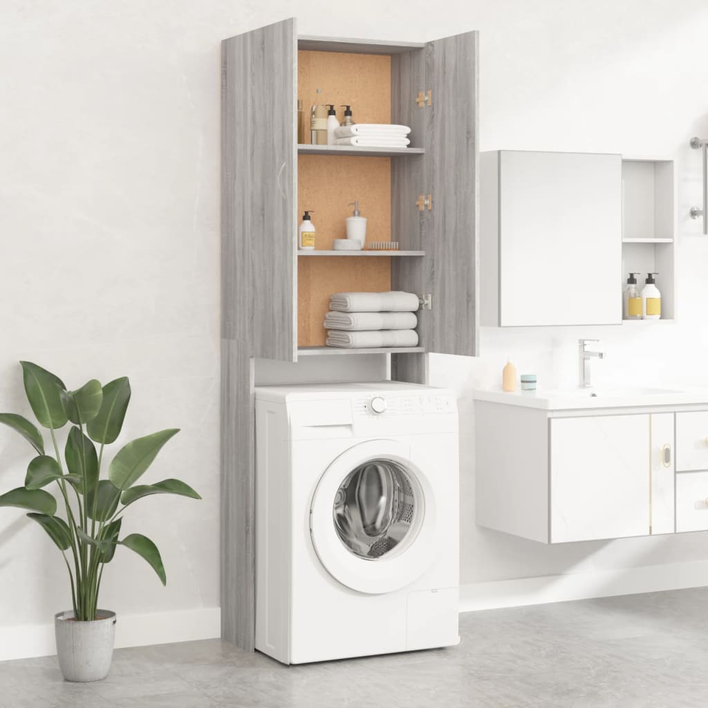 Waschmaschinenschrank Weiß 64x25,5x190 cm