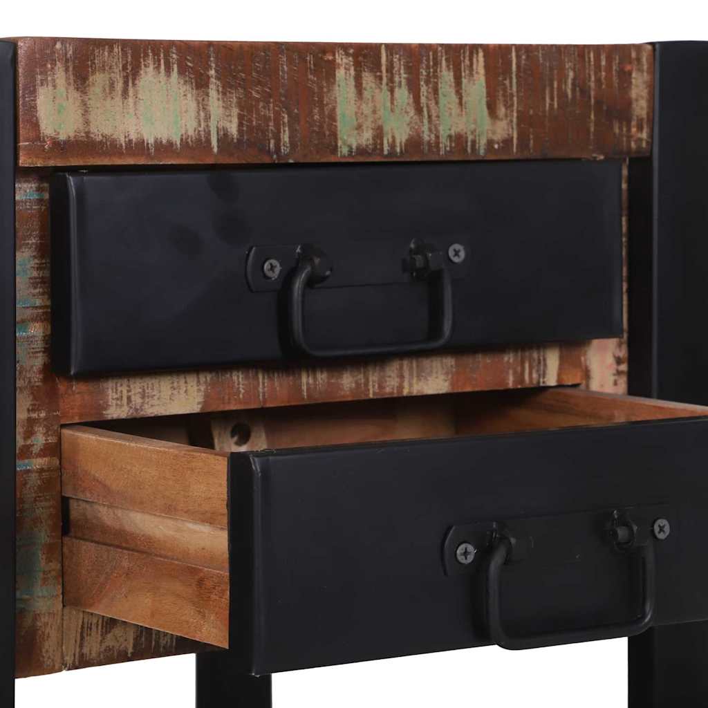 Beistelltisch mit Regal Braun 40 x 40 x 80 cm Massivholz Mango