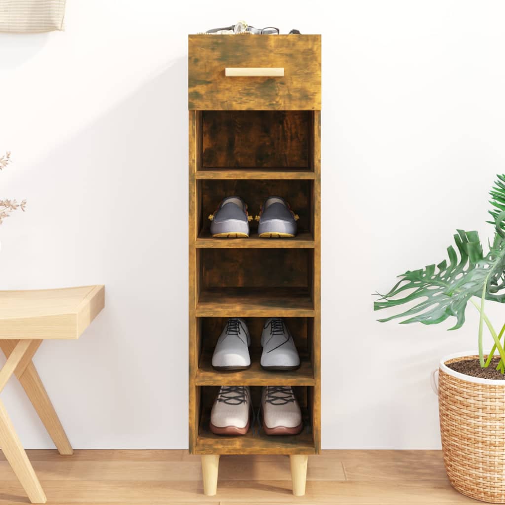 Schuhschrank Betongrau 30x35x105 cm Holzwerkstoff