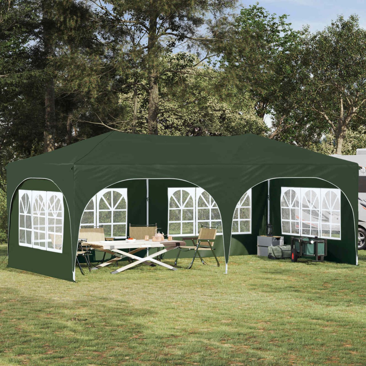 Pop-up Partyzelt 575 x 288 x 245 cm Creme Oxford-Stoff