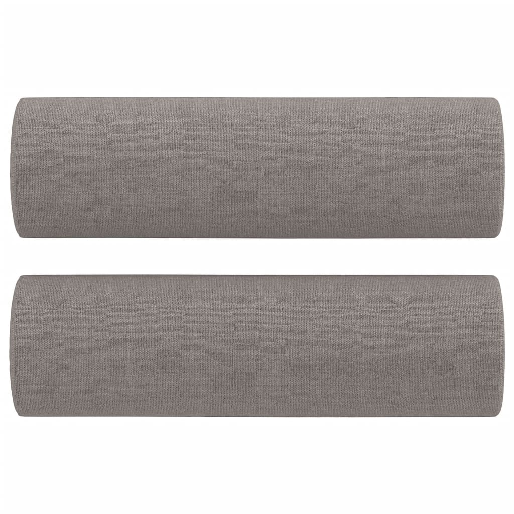 3-tlg. Sofagarnitur mit Kissen Braun Stoff
