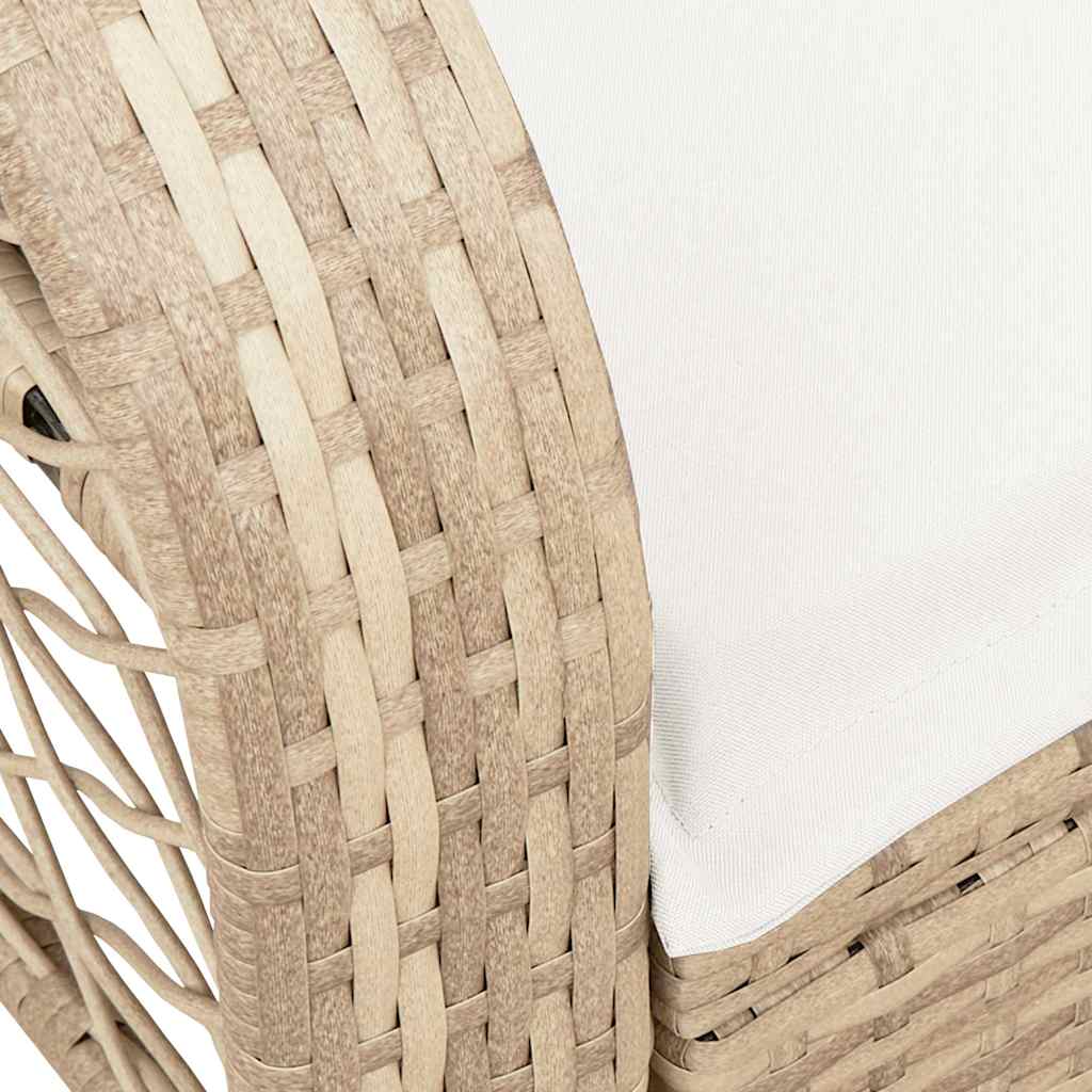 Garten-Schaukelstuhl mit Kissen Schwarz Poly Rattan