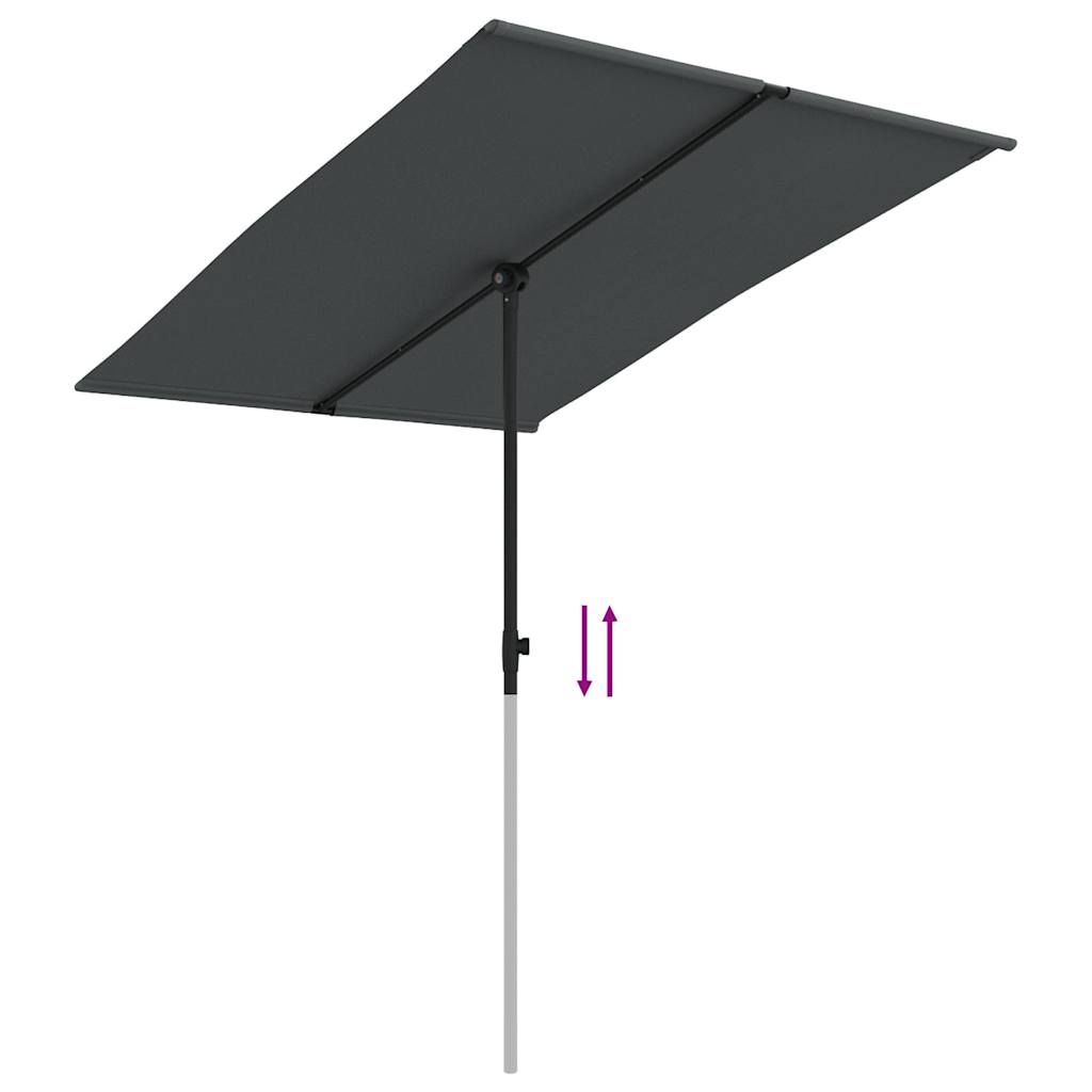 Sonnenschirm mit Aluminium-Mast 180x110 cm Bordeauxrot
