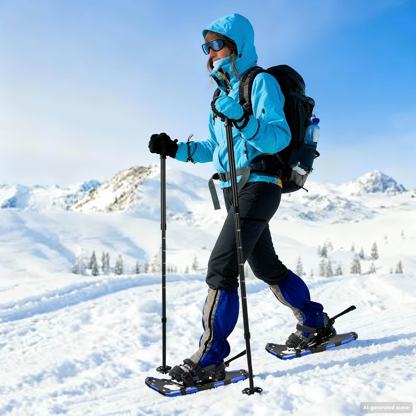 3 in 1 Schneeschuhe Silber und Schwarz 53,5 x 21 cm