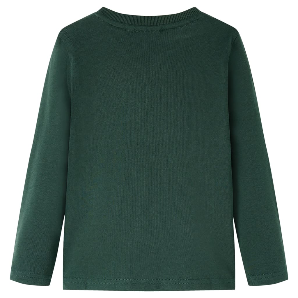Kinder-Langarmshirt Dunkelgrün 92