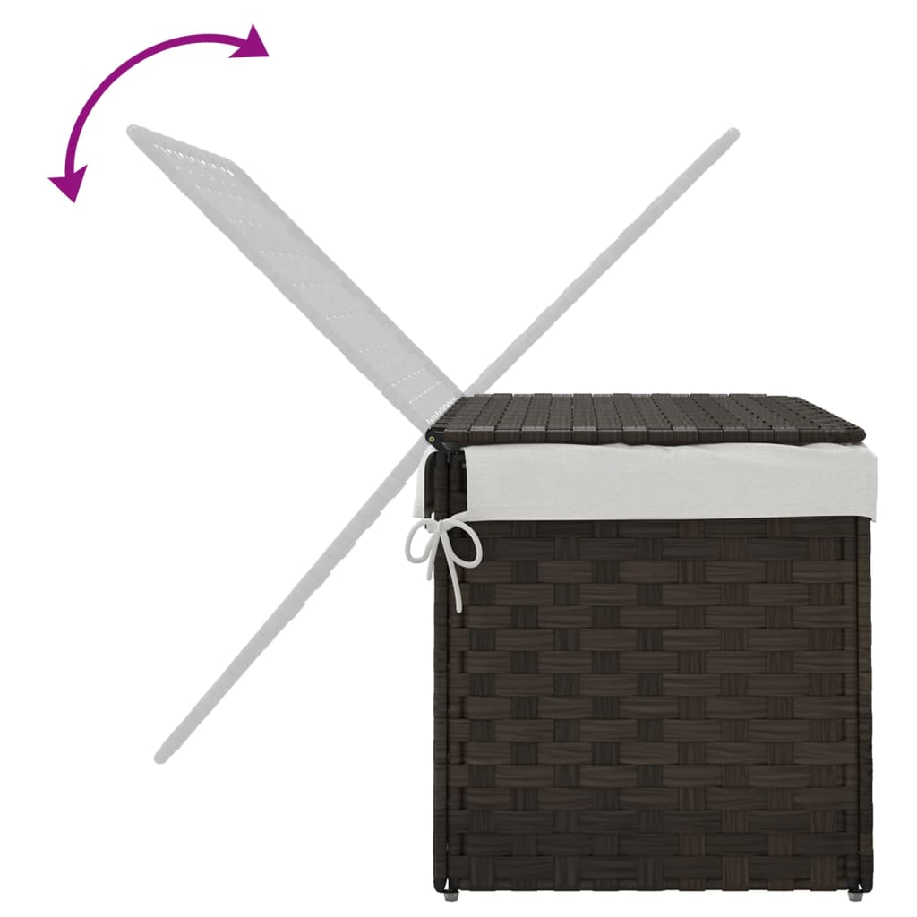Wäschekorb mit Deckel 55,5x35x34 cm Poly Rattan