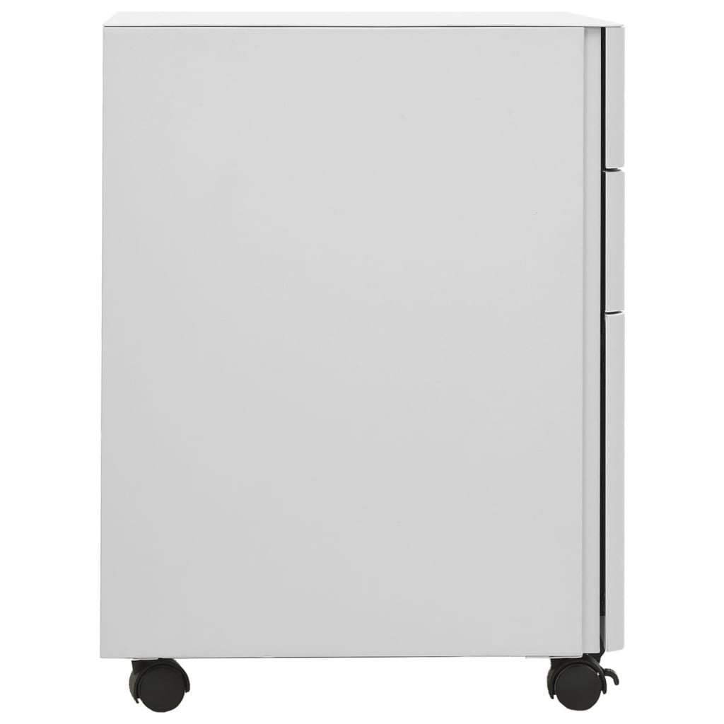 Aktenschrank mit Rollen Weiß 30x45x59 cm Stahl