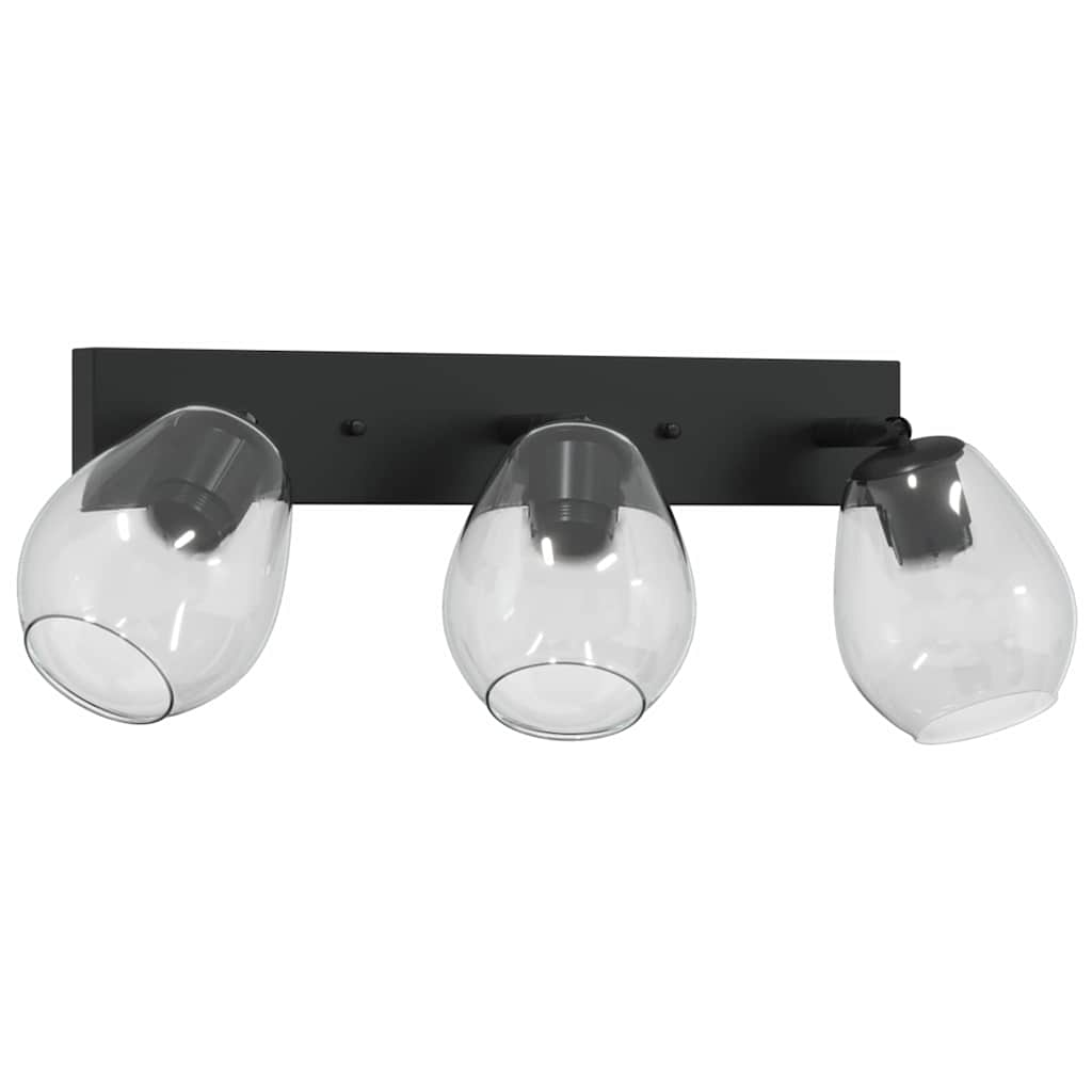Deckenstrahler Schwarz 13 x 13 x 26 cm Glas und Metall