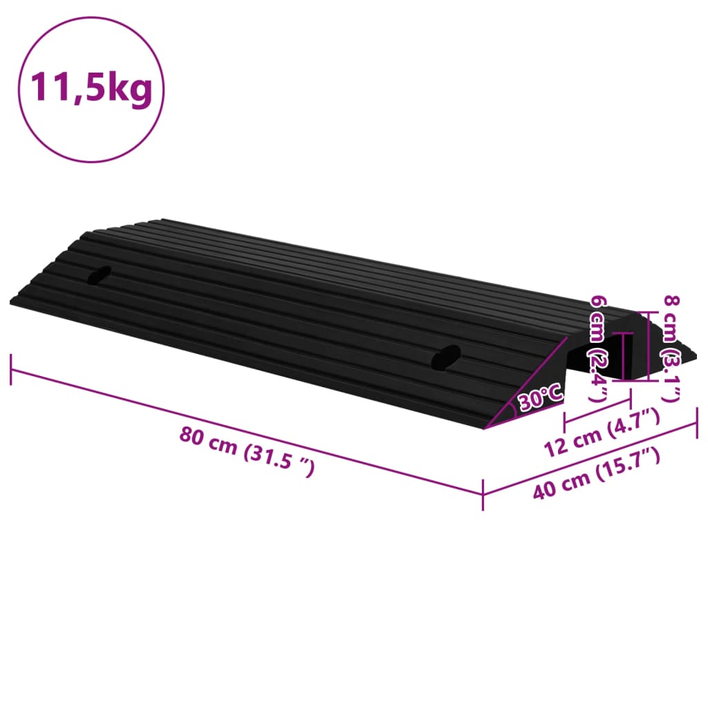 Schwellenrampe 110x21x2,5 cm Gummi
