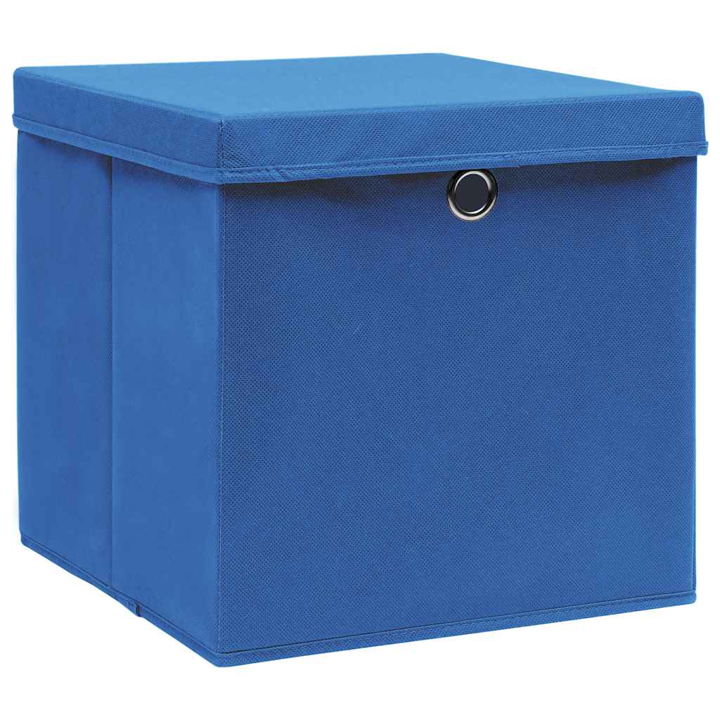 Aufbewahrungsboxen 4 Stk. Blau 32x32x32 cm Stoff