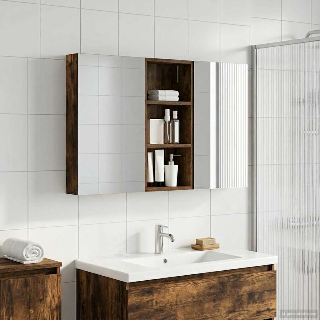 Badezimmerschrank-Set 3 pcs 80 x 10,5 x 50 cm Holzwerkstoff