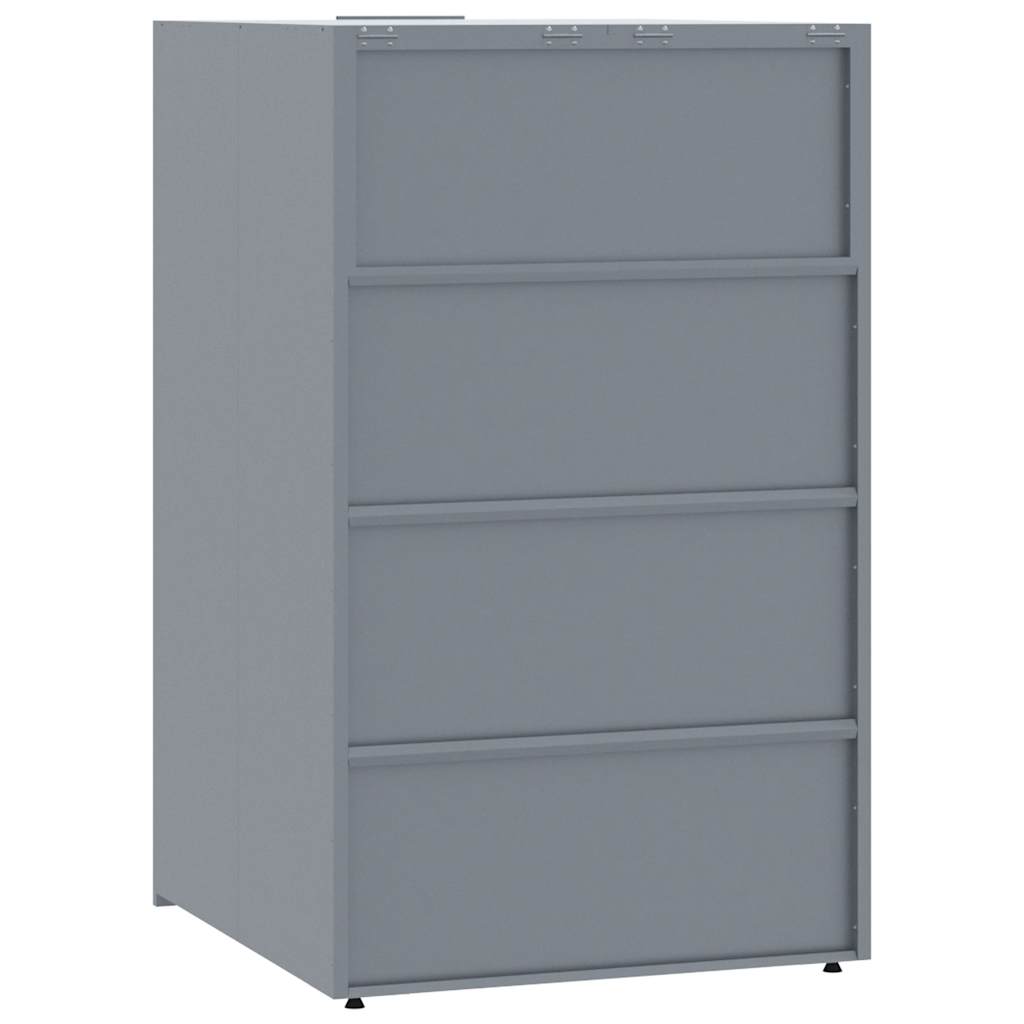 Mülltonnenbox für 2 Tonnen Schwarz 138x79x117 cm Stahl