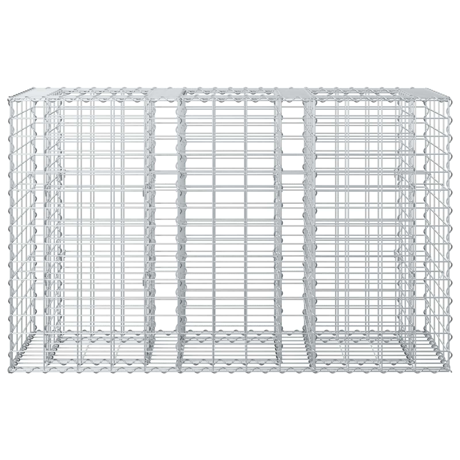 Gabionen Hochbeet 2 pcs Silber 260 x 60 x 55 cm