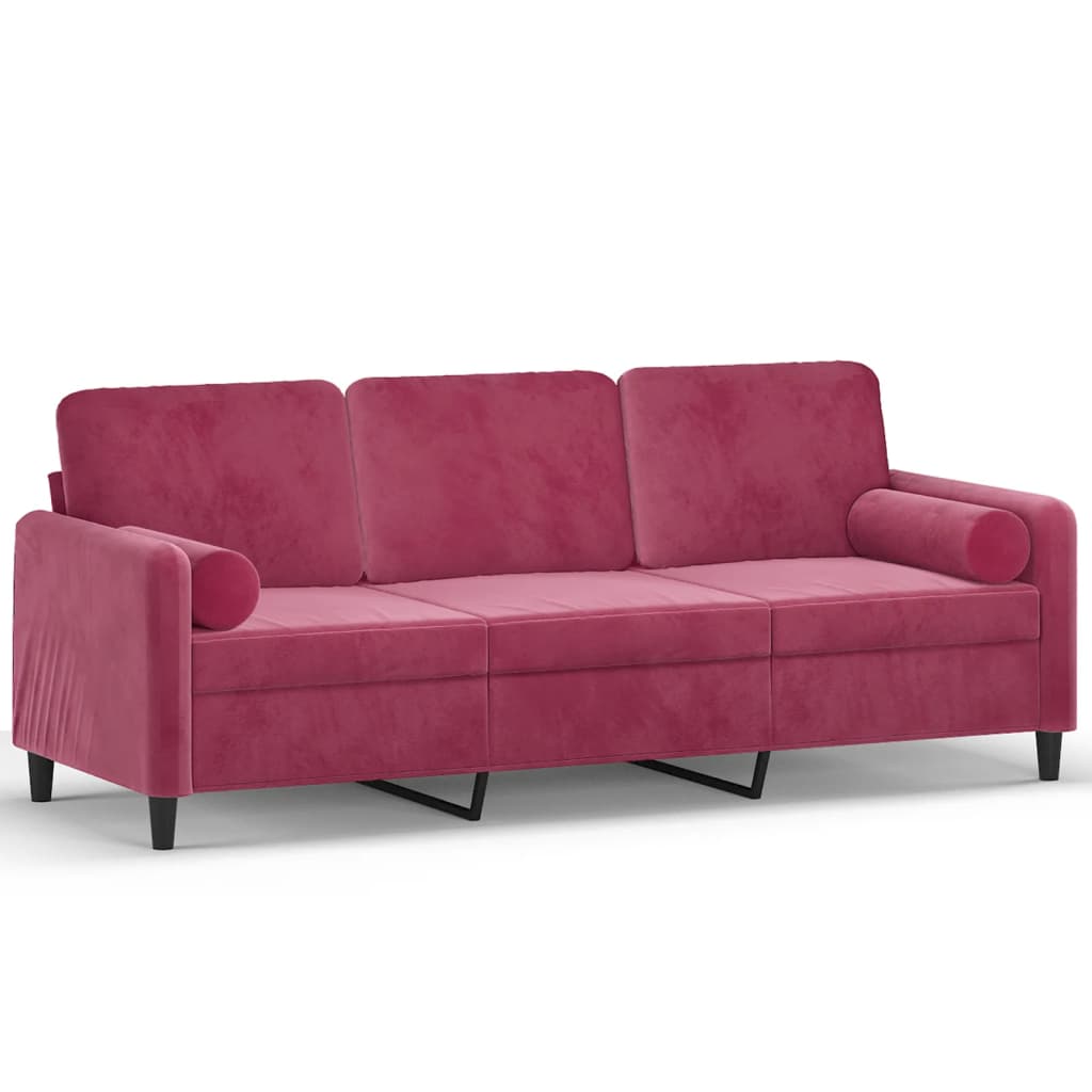 2-Sitzer-Sofa mit Zierkissen Dunkelgrün 120 cm Samt