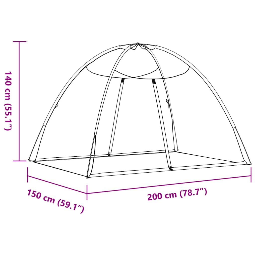 Moskito-Netzzelt Mongolisch 220 Schwarz 200x120x130 cm