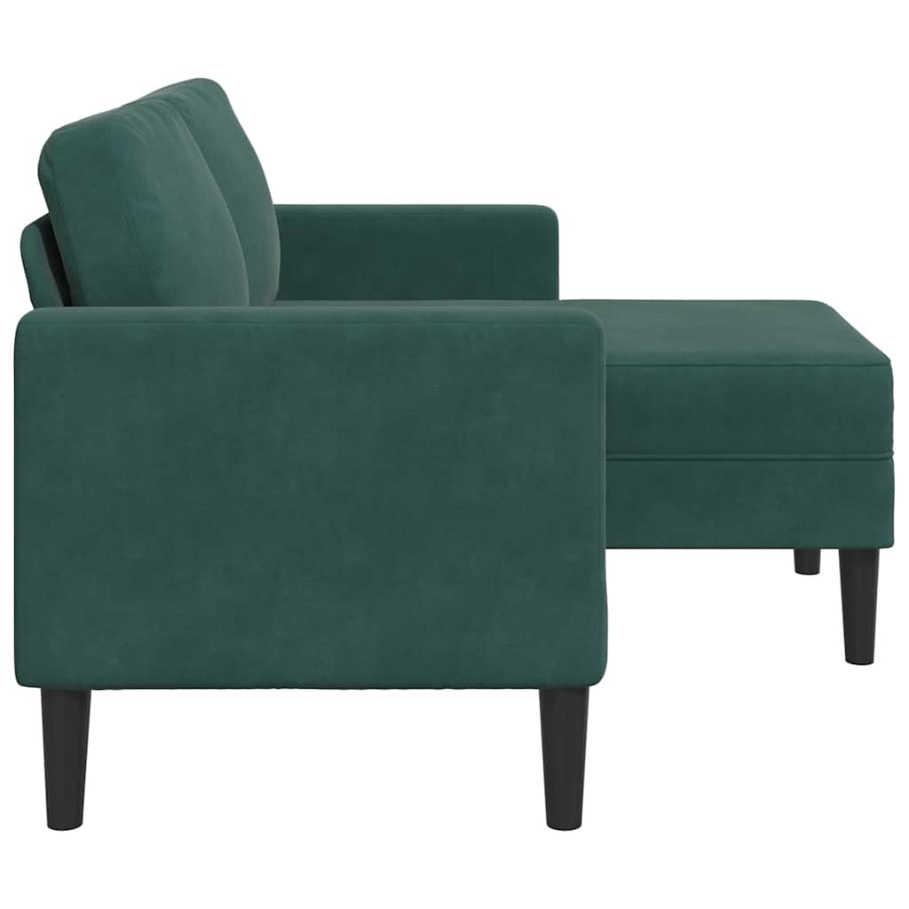 2-Sitzer-Sofa mit Chaiselongue L-Form Blau 125 cm Samt
