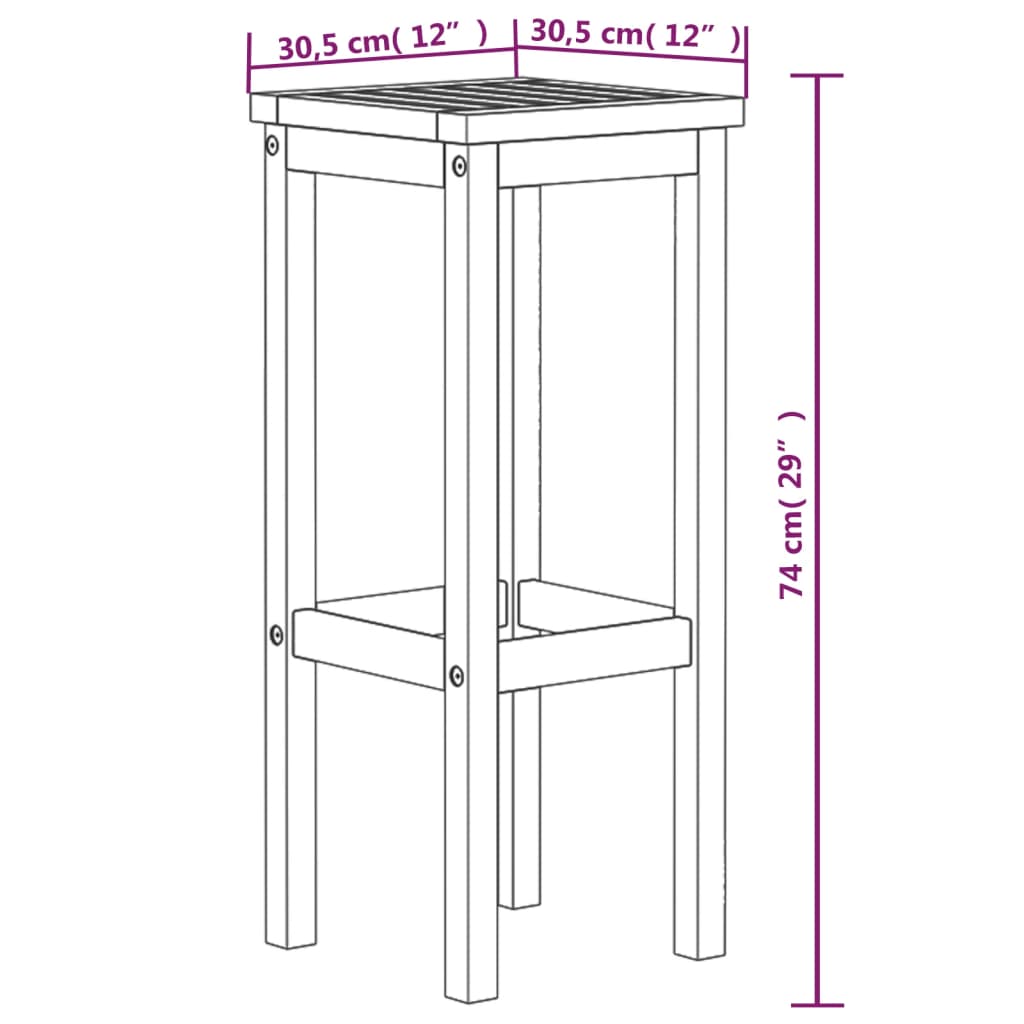 Barhocker 2 Stk. Massivholz Akazie