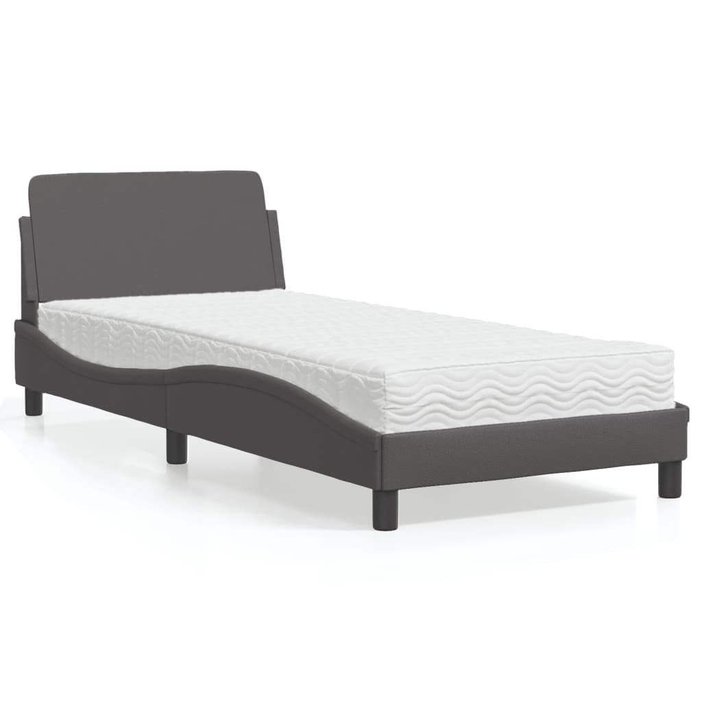 Bett mit Matratze "Dover" Schwarz 80x200 cm Kunstleder