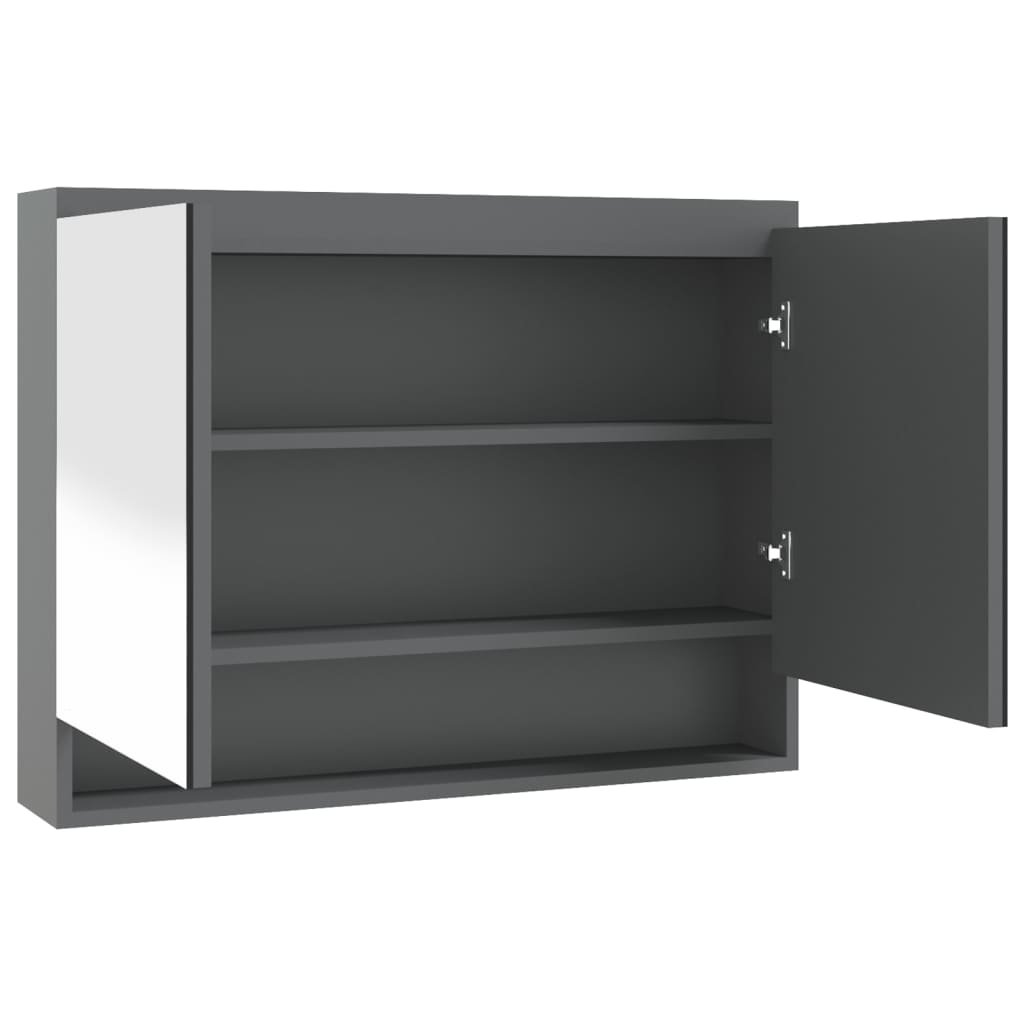 Spiegelschrank fürs Bad 80x15x60 cm Glänzend Schwarz