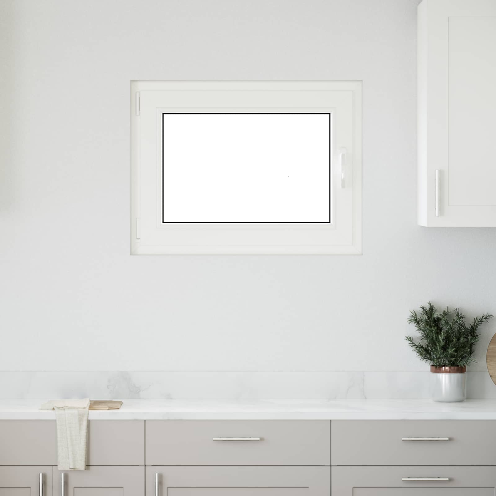 Kellerfenster RISOR 50 x 50 cm PVC und Glas Weiß