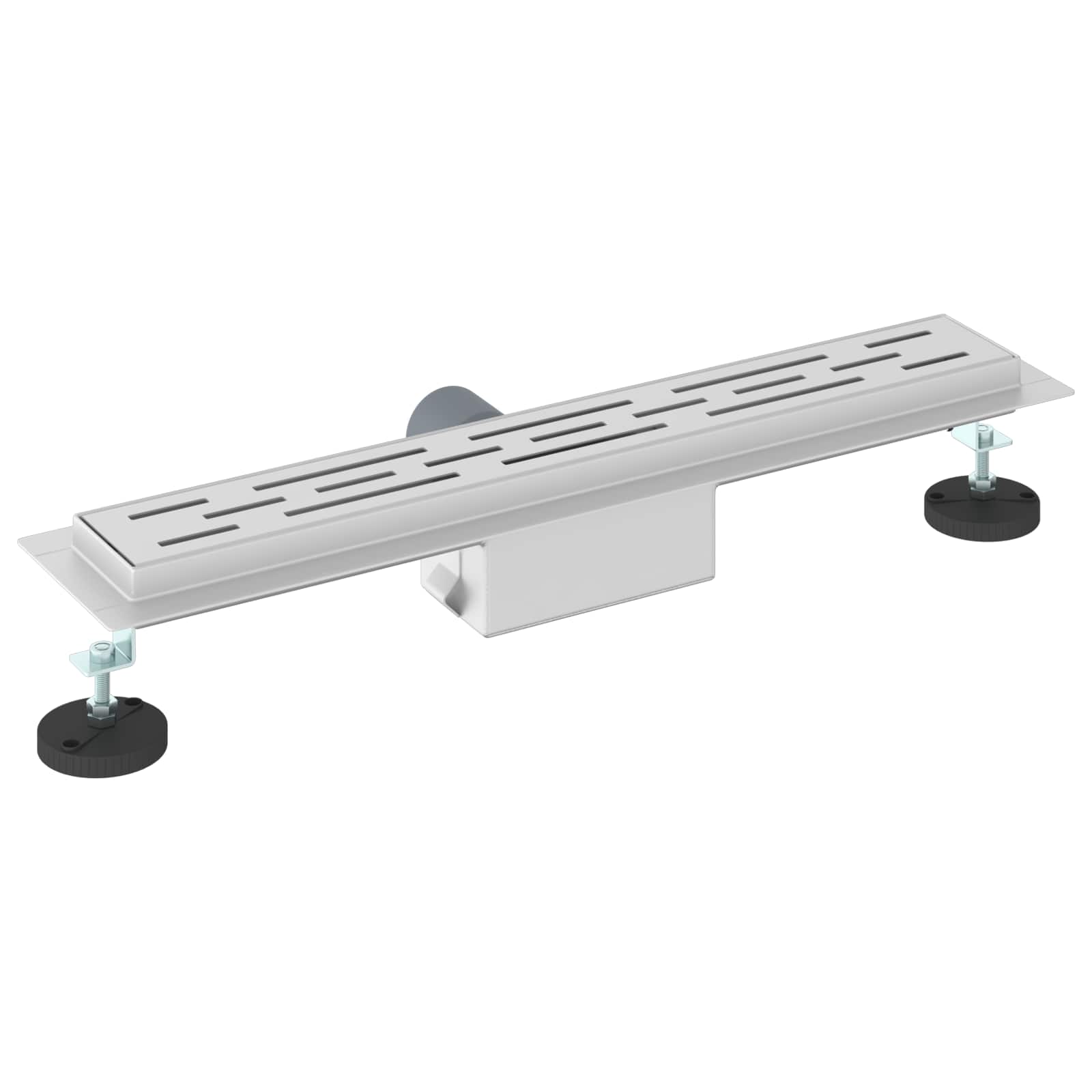 Duschabfluss mit Glasabdeckung Schwarz 50 cm Edelstahl 304