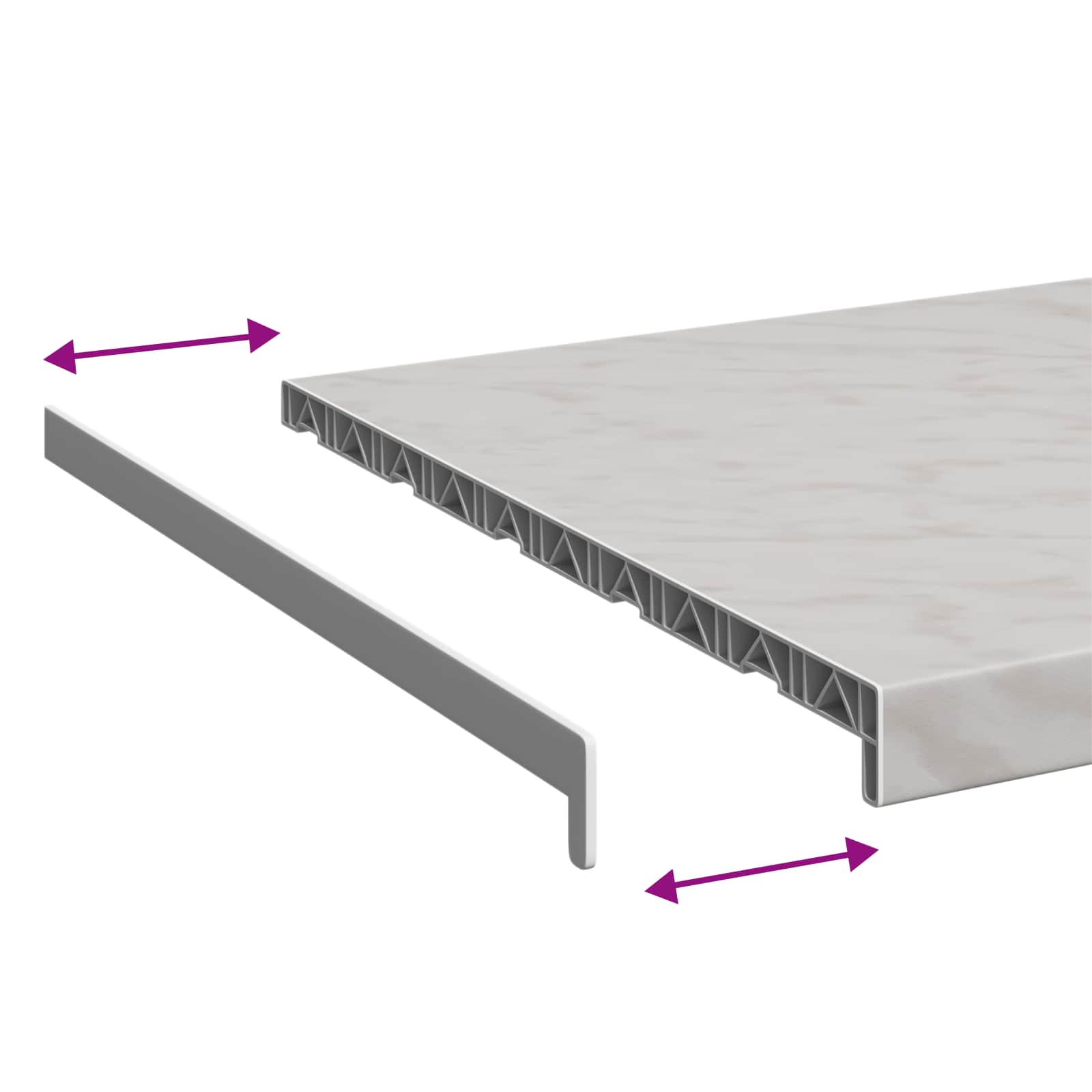 Fensterbank Weiß 60 x 10 x 4,5 cm PVC