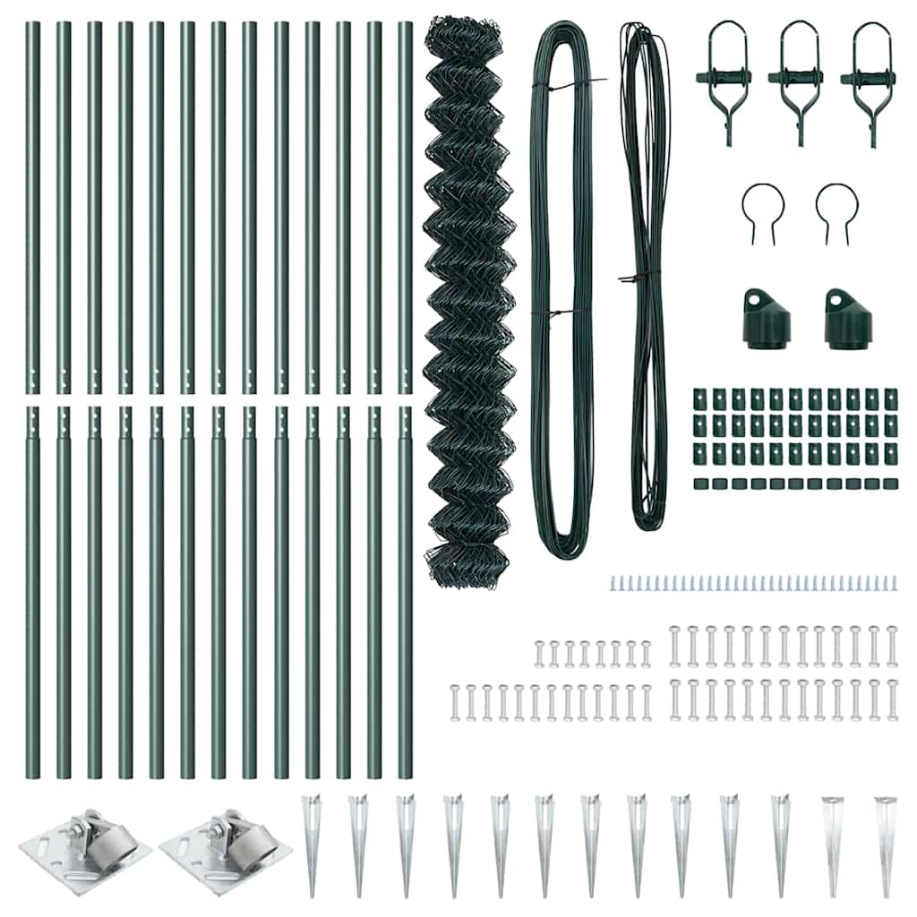 Outdoor Kettenglied-Zaun Erdfixierung 10 x 0,4 m Grün Netz