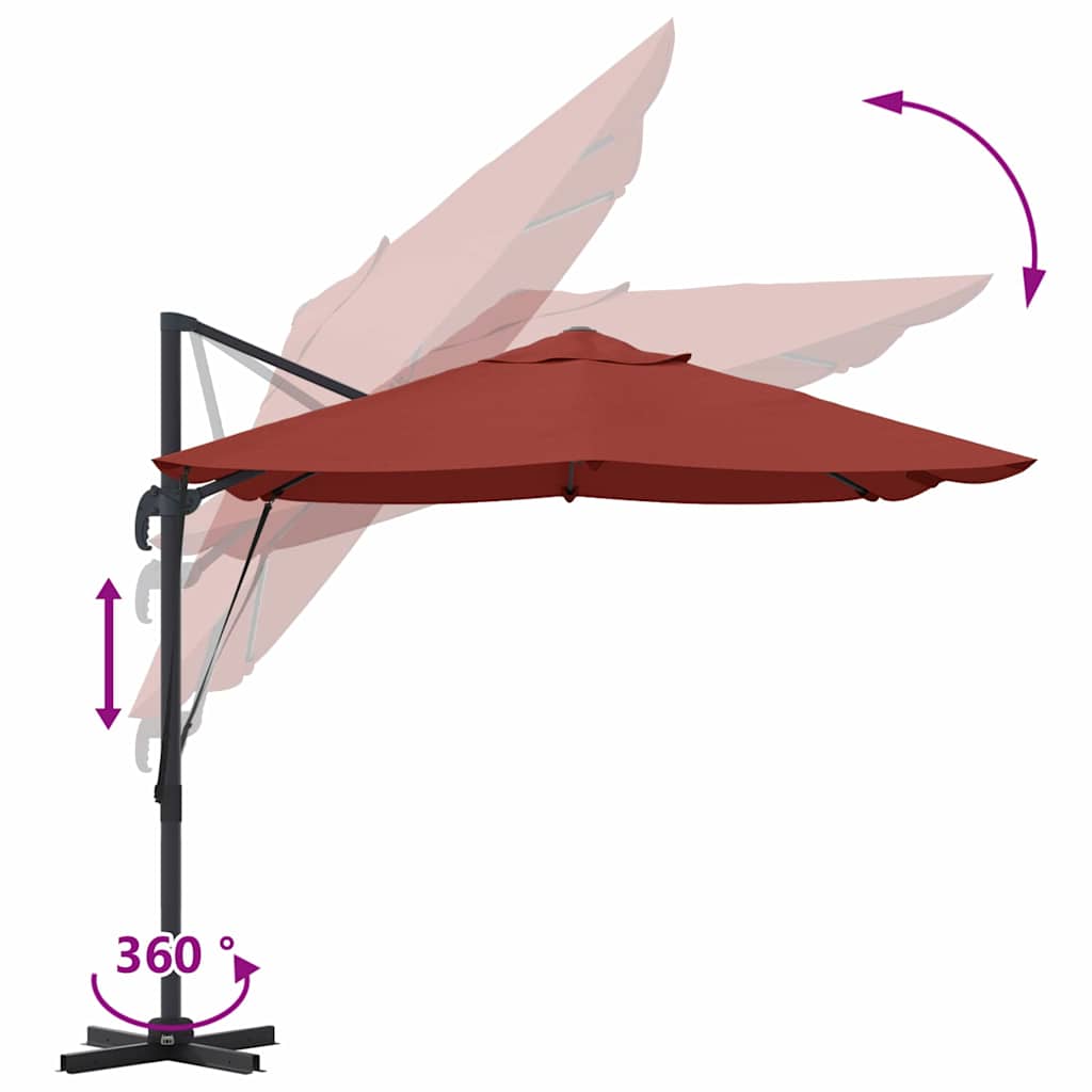Sonnenschirm Sand 351 x 250 x 260 cm Polyester und Aluminium