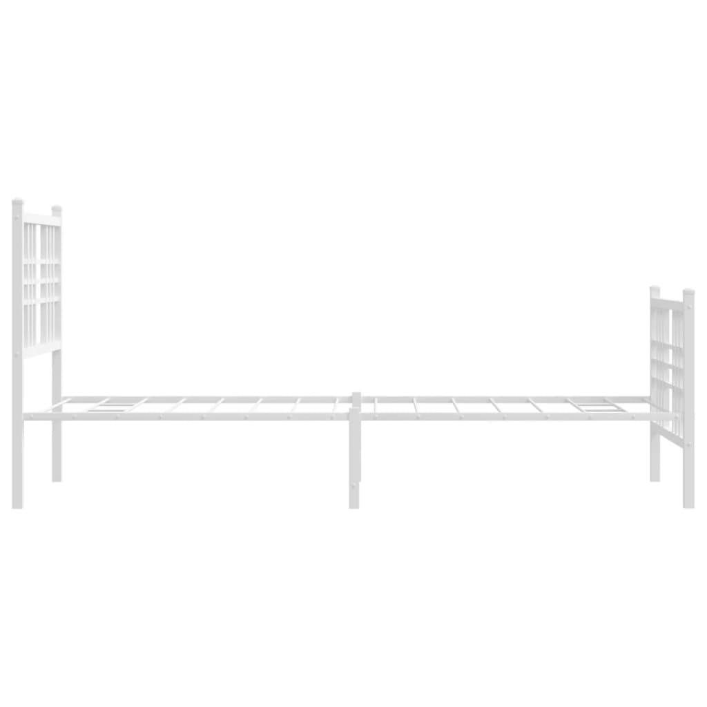Bettgestell mit Kopf- und Fußteil Metall Schwarz 90x200 cm