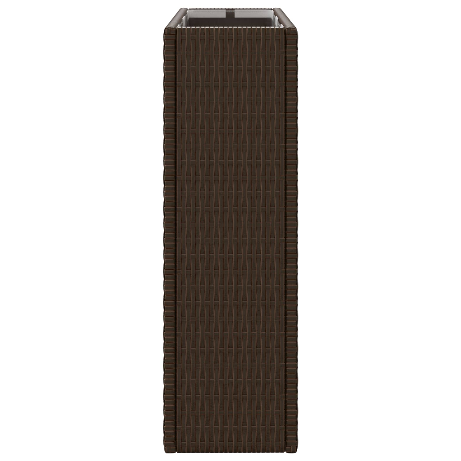 Hoher Pflanzkübel Schwarz 55 x 22 x 70 cm Poly-Rattan
