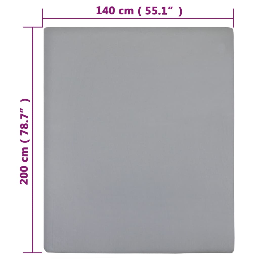 Spannbettlaken Jersey Anthrazit 90x200 cm Baumwolle