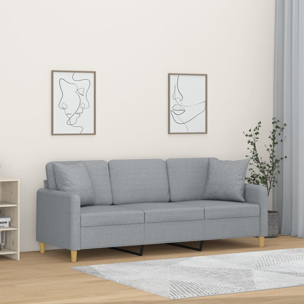 2-Sitzer-Sofa mit Zierkissen Braun 120 cm Stoff