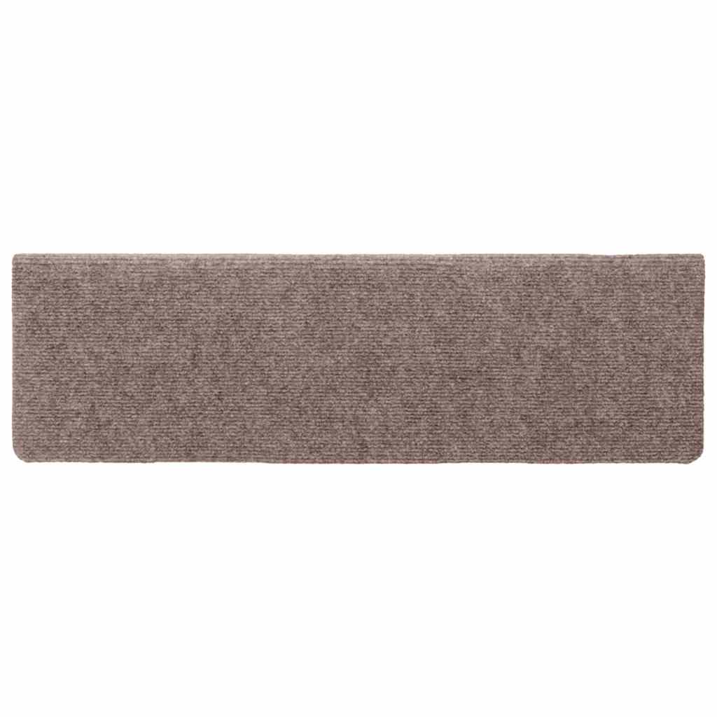 Stufenmatten Selbstklebend 15 Stk. 65x21x4 cm Hellbraun Rechteckiger Rand