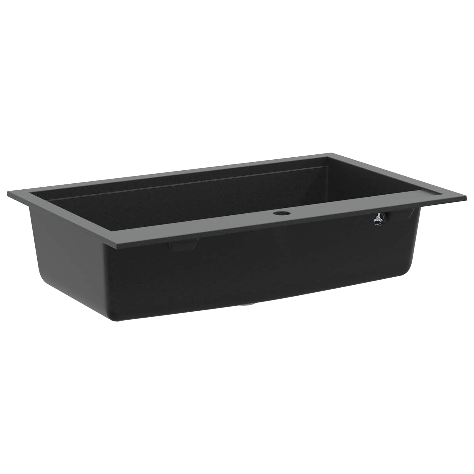 Granitspüle Einzelbecken Schwarz