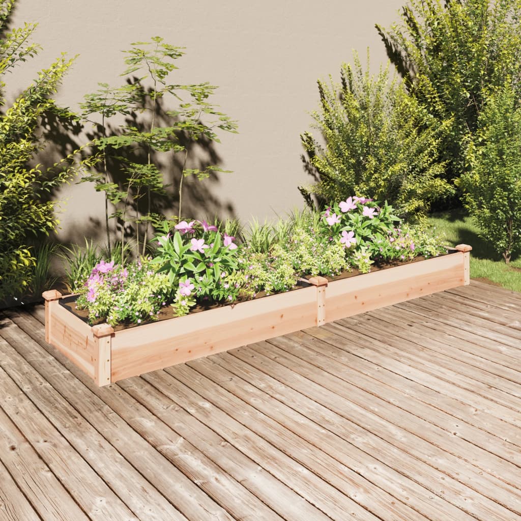 Hochbeet mit Einsatz Grau 120x45x25 cm Massivholz Tanne