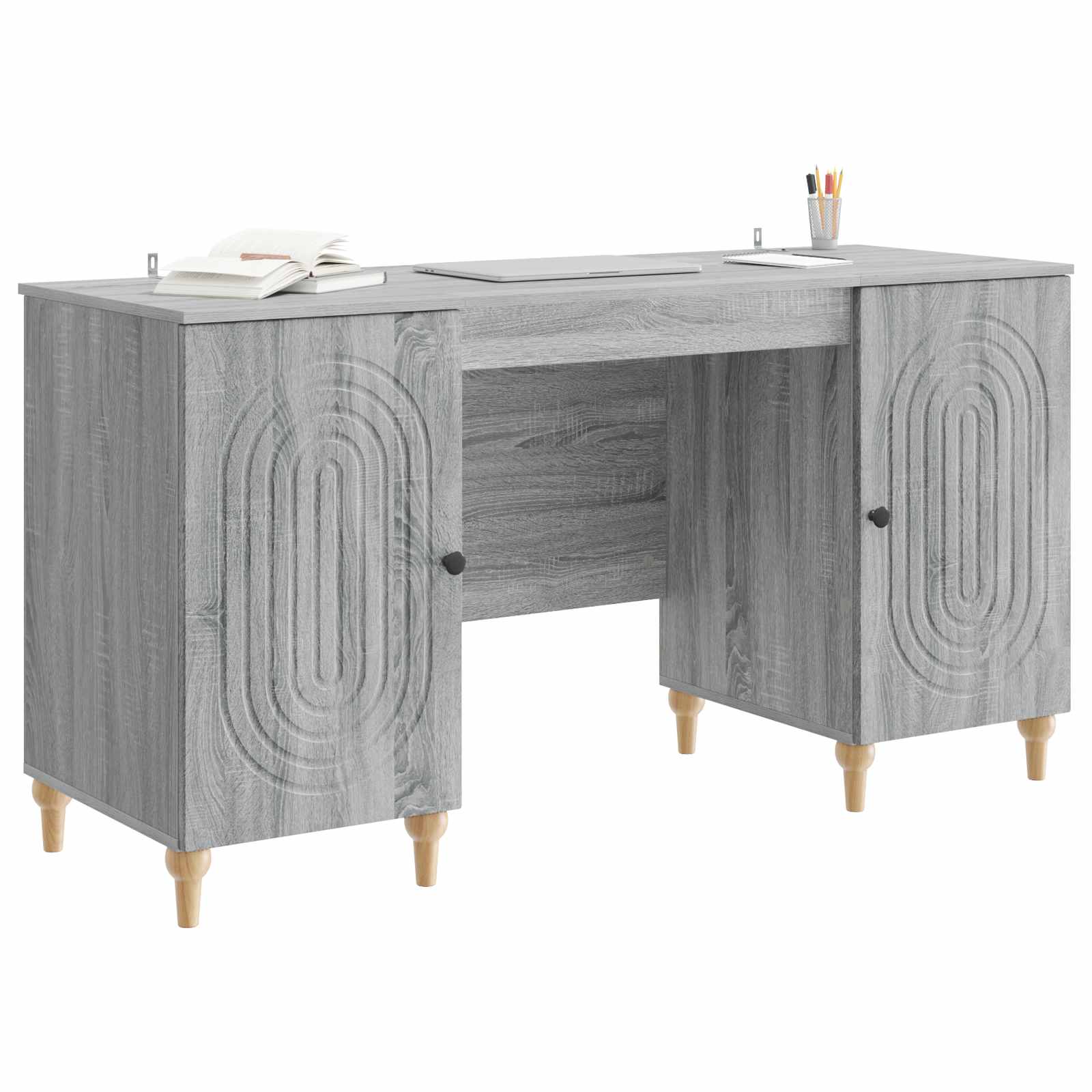 Schreibtisch mit Regal Schwarz 142,5 x 50 x 75 cm Holzwerkstoff
