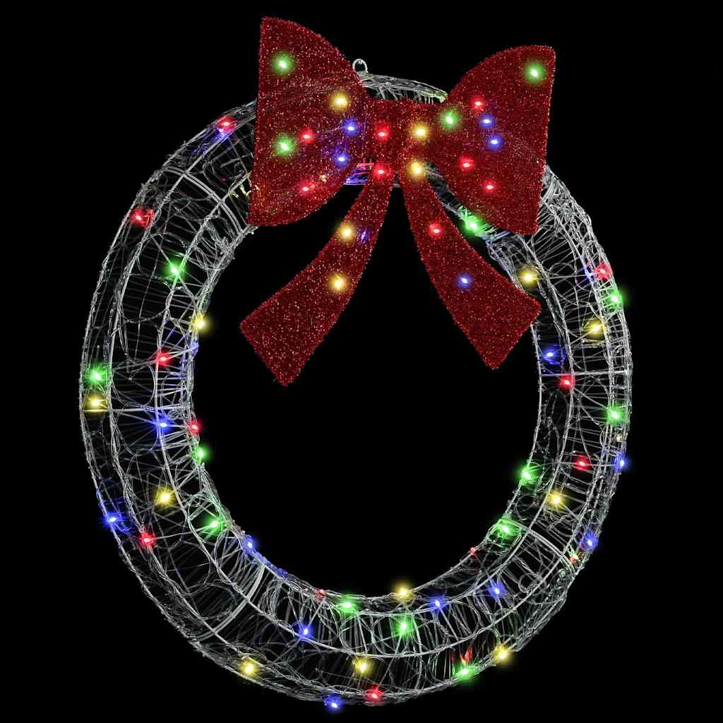 Kranz mit 60 LEDs Warmweiß 76 x 76 x 8,5 cm Acryl