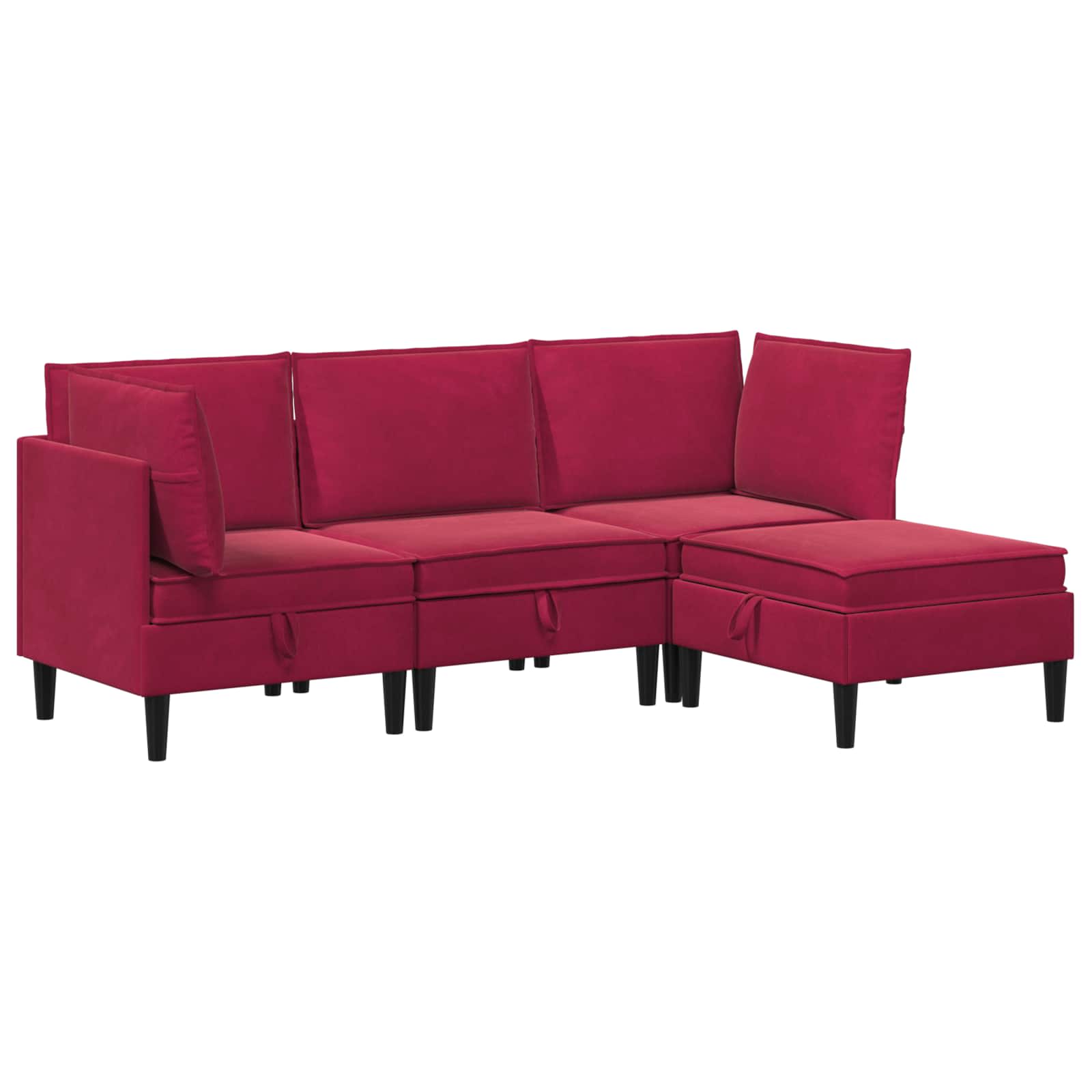 Wohnzimmergarnitur mit Kissen mit Speicher 3 pcs Hellgrau Samt