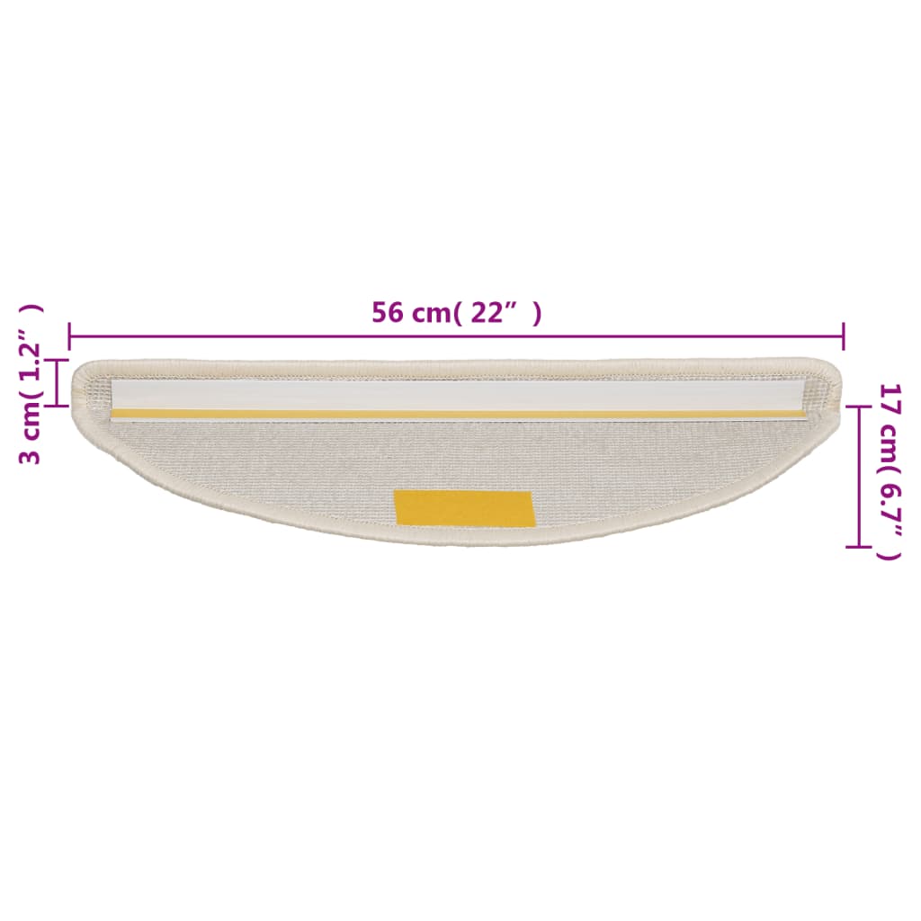 Stufenmatten 15 Stk. 56x17x3 cm Grau Halbrund