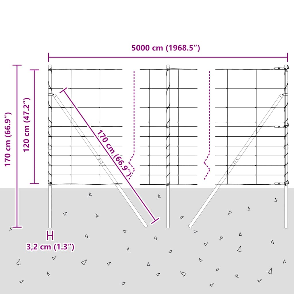 Ground Fix Geschweißter Drahtzaun 25 x 0,8 m Silber Netz