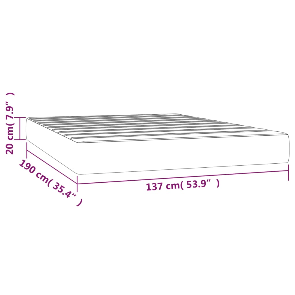 Taschenfederkernmatratze Mittel Hellgrau 100x203x20 cm Samt